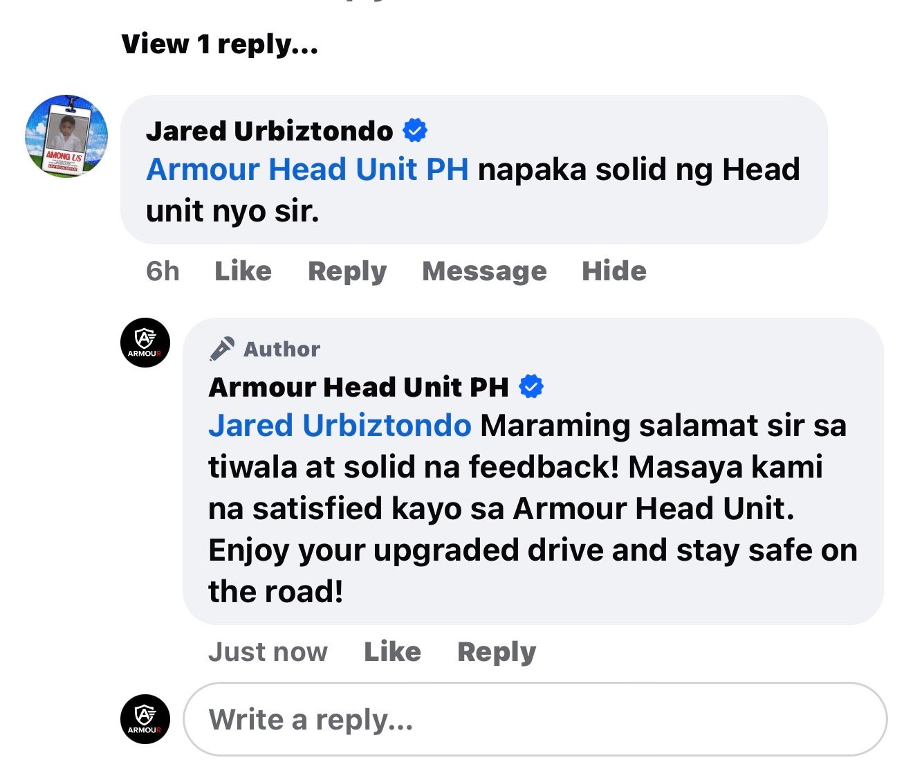 Customer feedback screenshot 2
