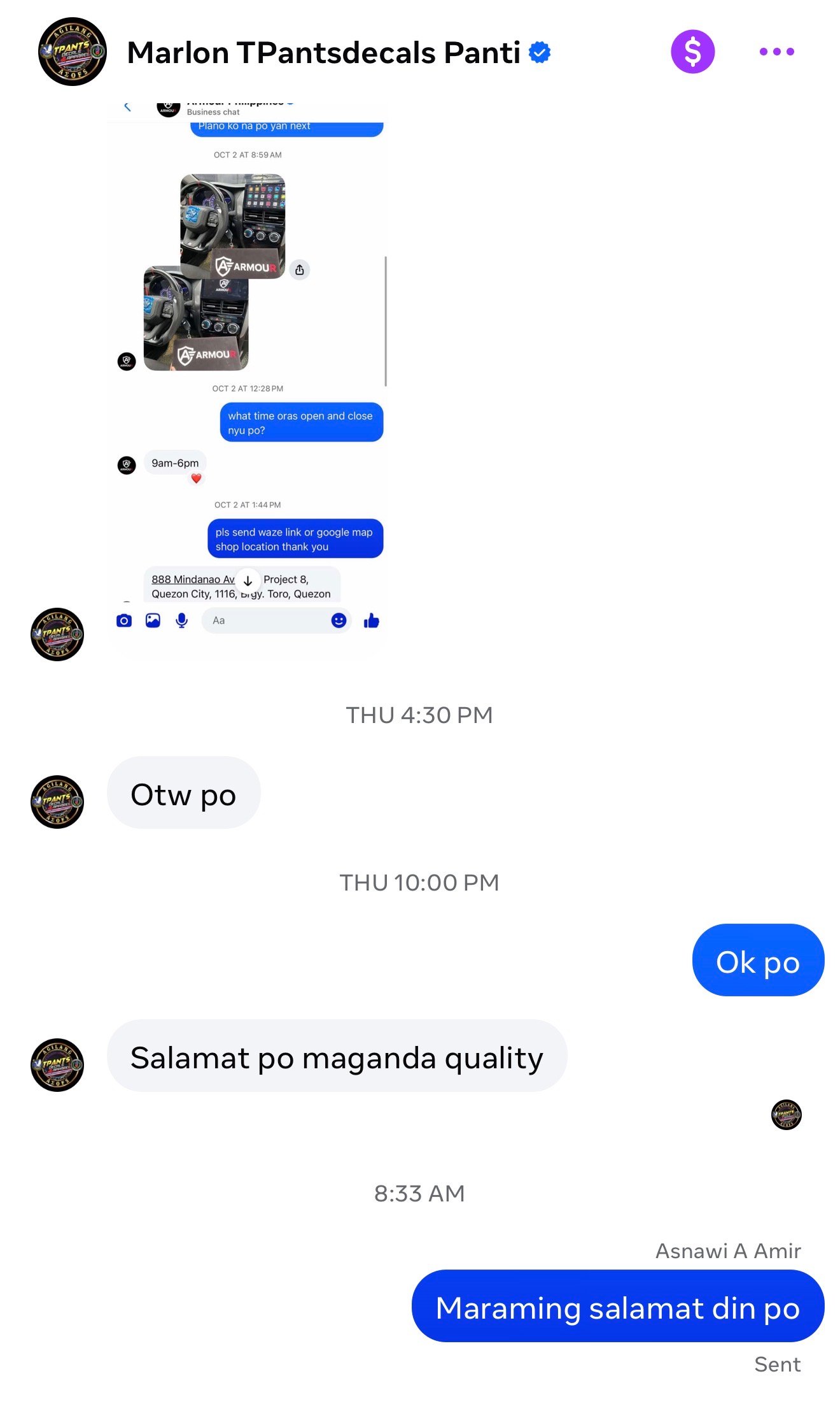 Customer feedback screenshot 4