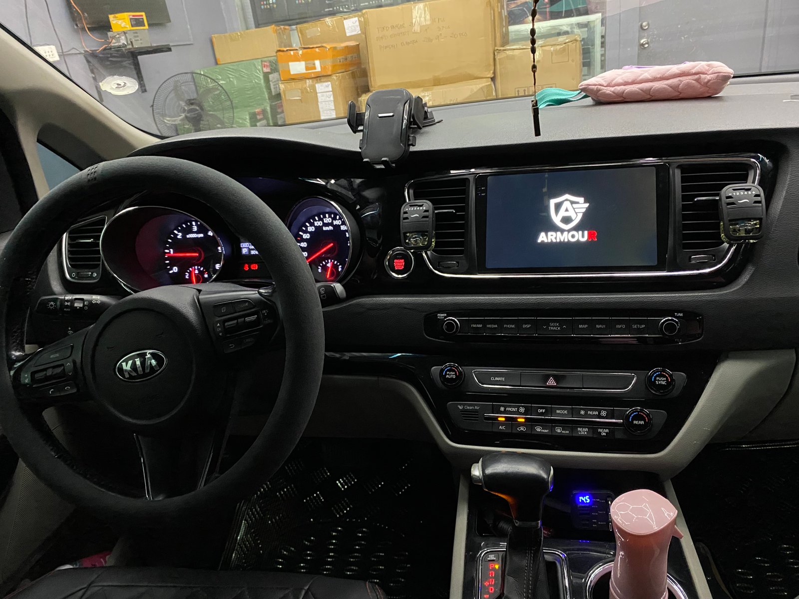 Armour package 1 head unit and included installation hardware