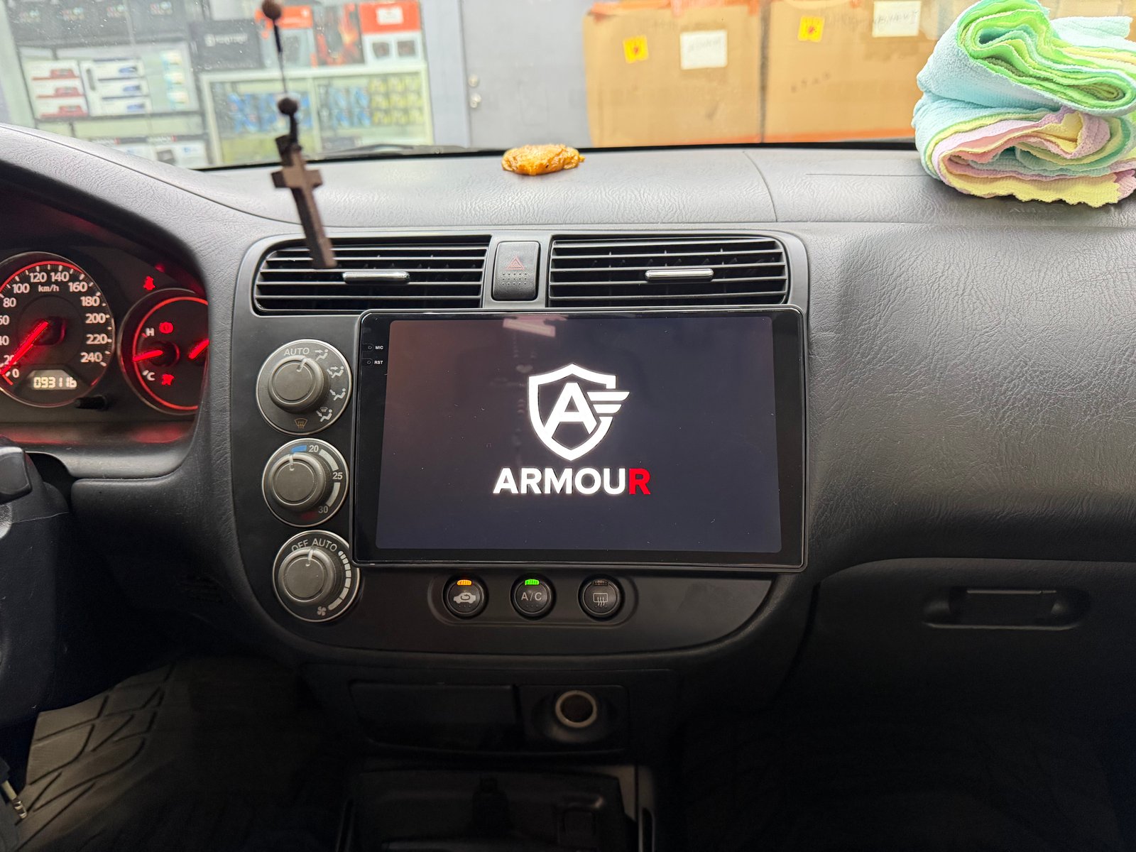 Armour package 2 head unit and included installation hardware